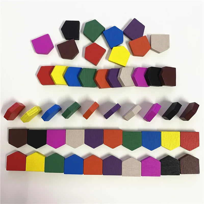 100Pcs Colorful Wooden House Pawn For Board games