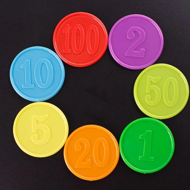 10pc Plastic Poker Chip With Numbers