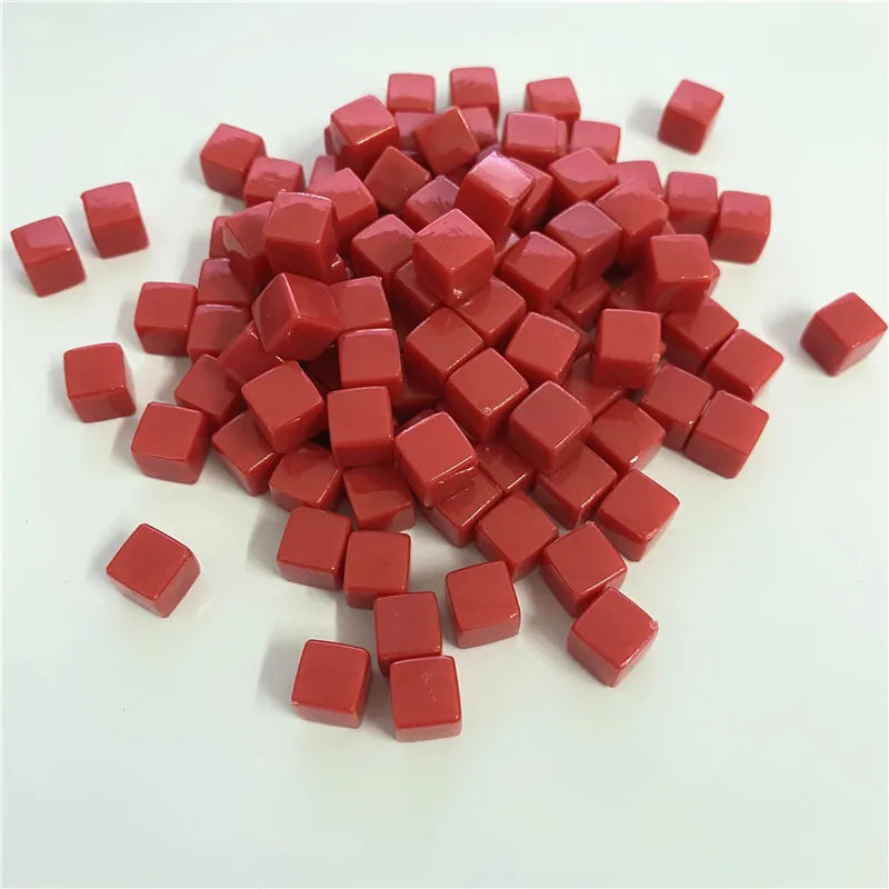 100Pcs Solid and Clear Acrylic Cubes For Board Games