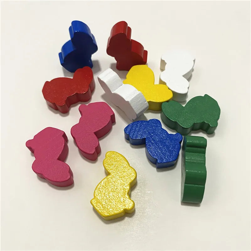 12Pcs Wood Rabbit Pieces For Board Games
