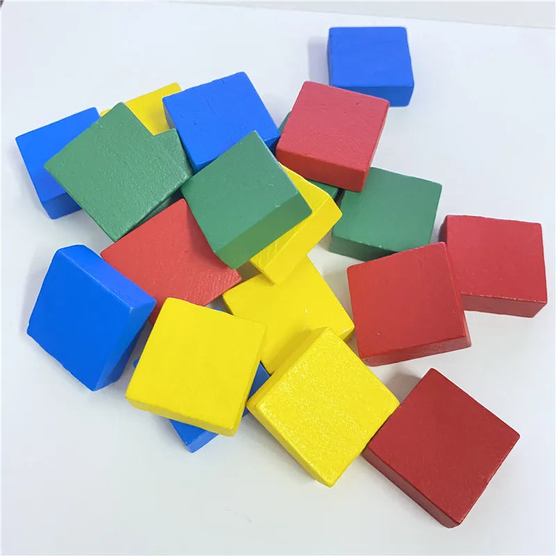 10Pcs Wooden Flat Square For Board Games