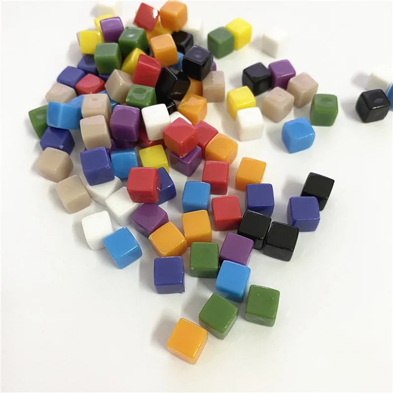 100Pcs Solid and Clear Acrylic Cubes For Board Games