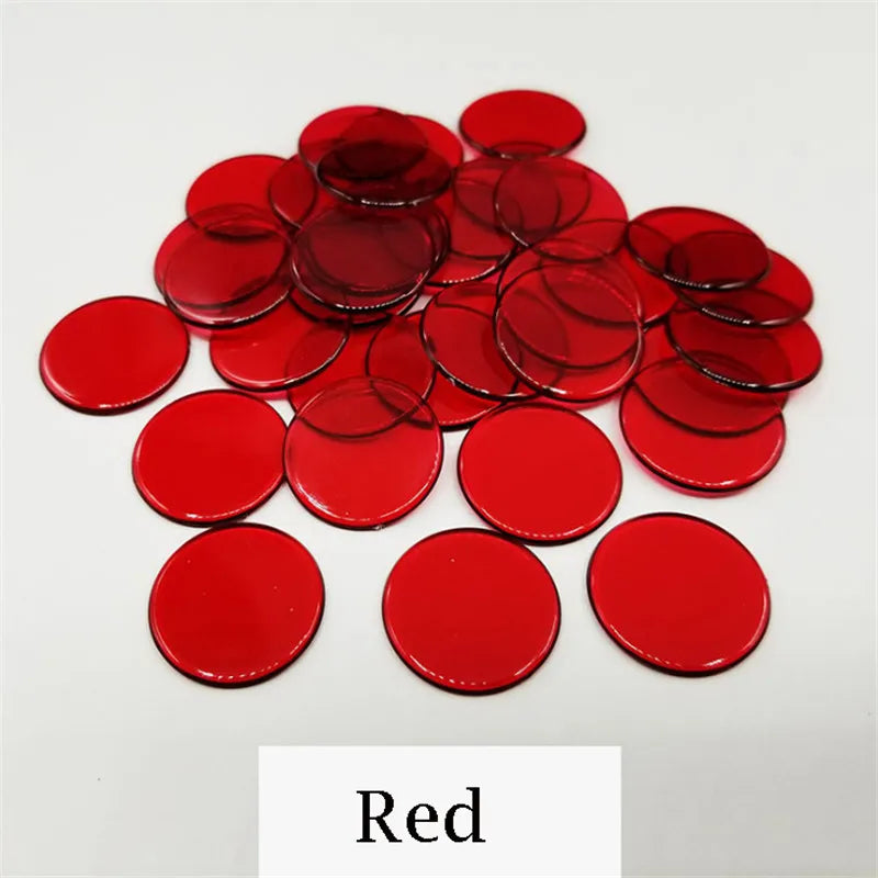 100pcs Transparent and Solid Chips For Board Game Tokens