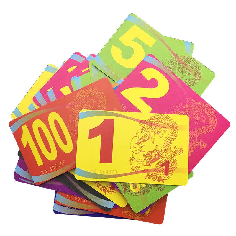 20Pcs PVC Plastic Cards With Values