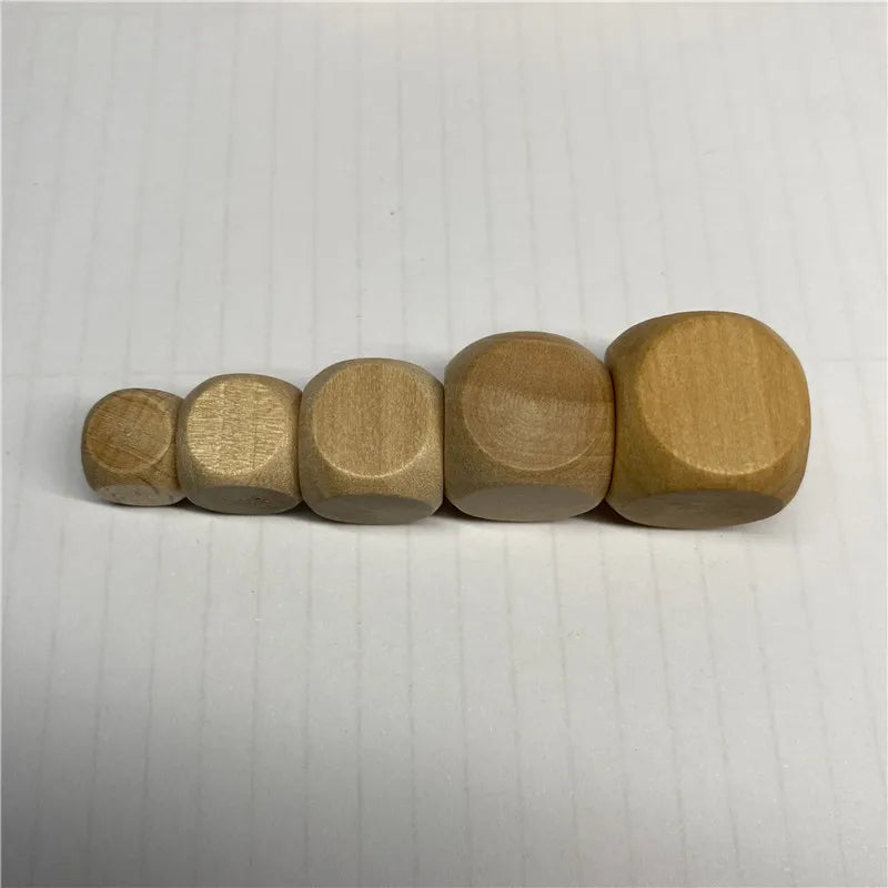 10pcs 6 Sided Blank Wood Dice For DIY Games
