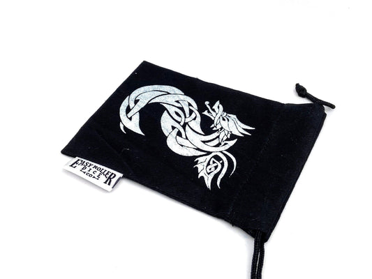 Small Cotton Twill Dice Bag - Celtic Knot Dragon Design Easy Roller Dice Company