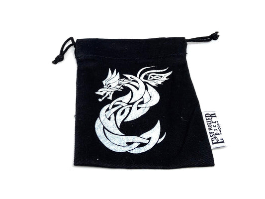 Small Cotton Twill Dice Bag - Celtic Knot Dragon Design Easy Roller Dice Company