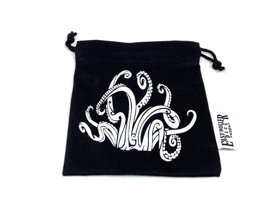 Small Cotton Twill Dice Bag - Tentacles Design Easy Roller Dice Company