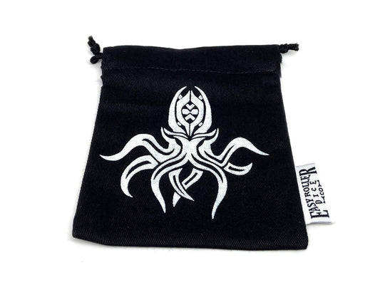 Small Cotton Twill Dice Bag - Cthulhu Design Easy Roller Dice Company