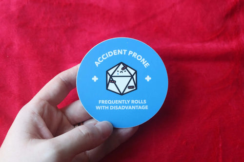 Accident Prone D20 Sticker - Out of Play