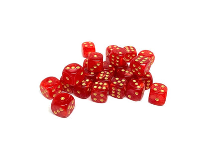 12mm D6 Dice - Crimson Marble - 25 Count Bag Easy Roller Dice Company