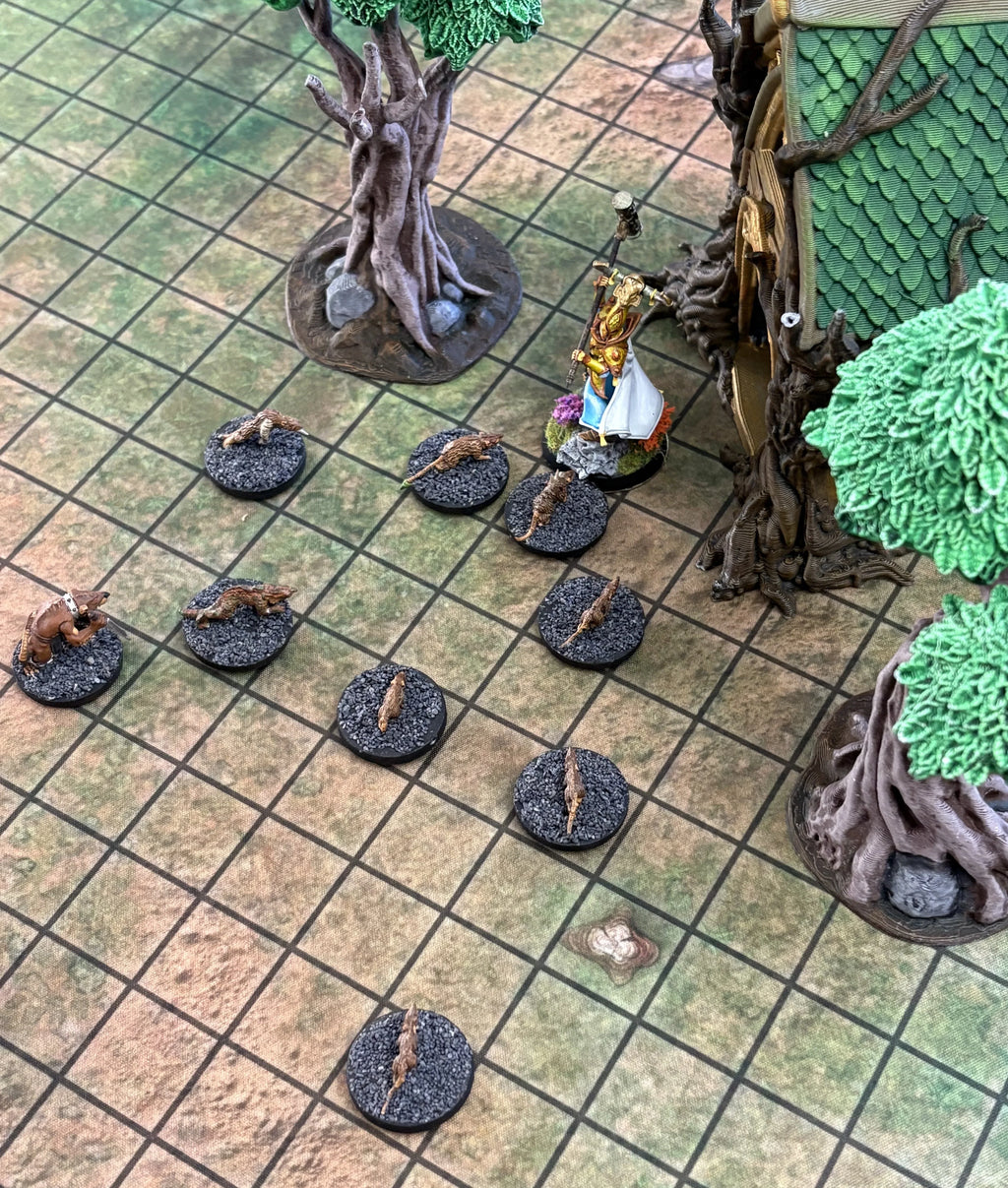 RPG Grid Mat - Snowy Tundra & Traveler's Road - Double Sided Neoprene Mat with Bag - Out of Play