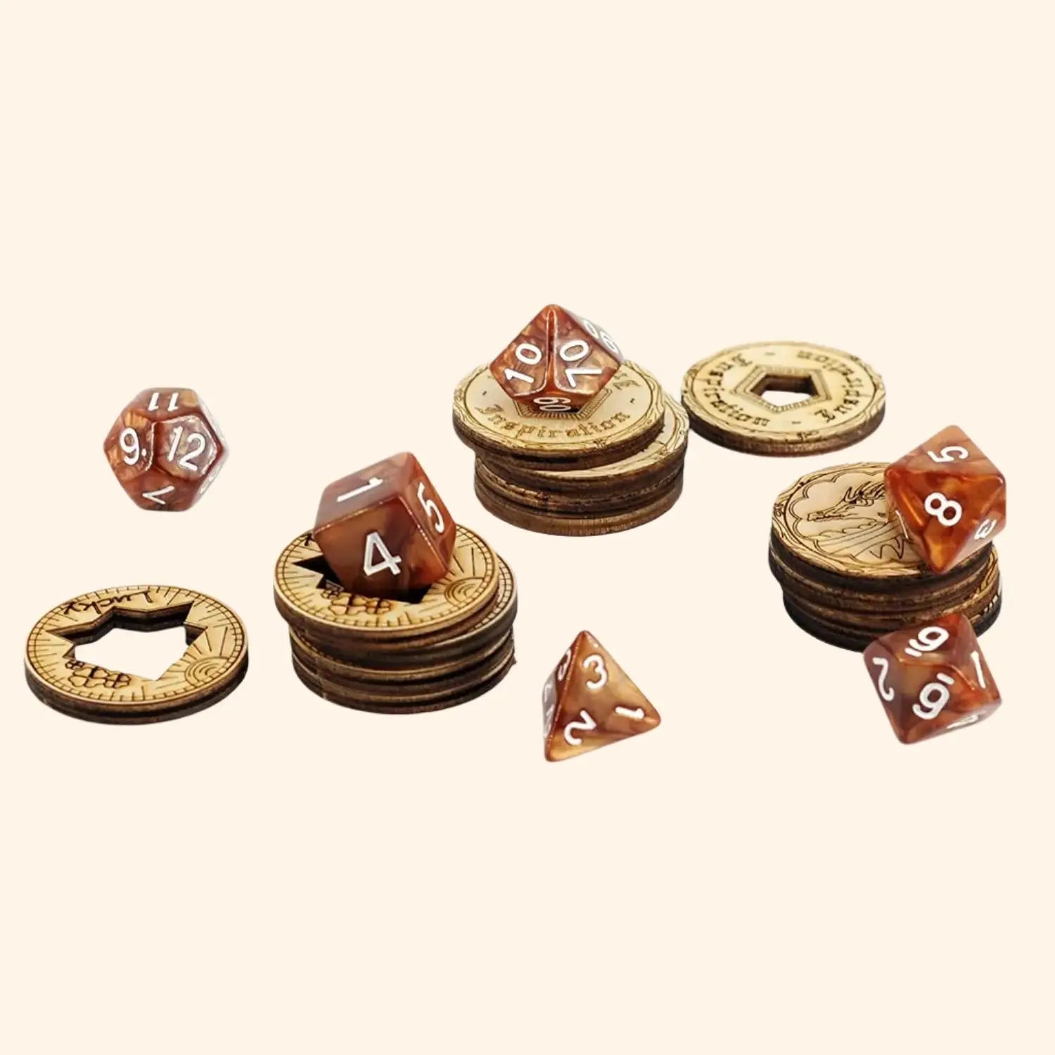 Inspiration Tokens Laser Cut Wood (Set of 9) - Out of Play