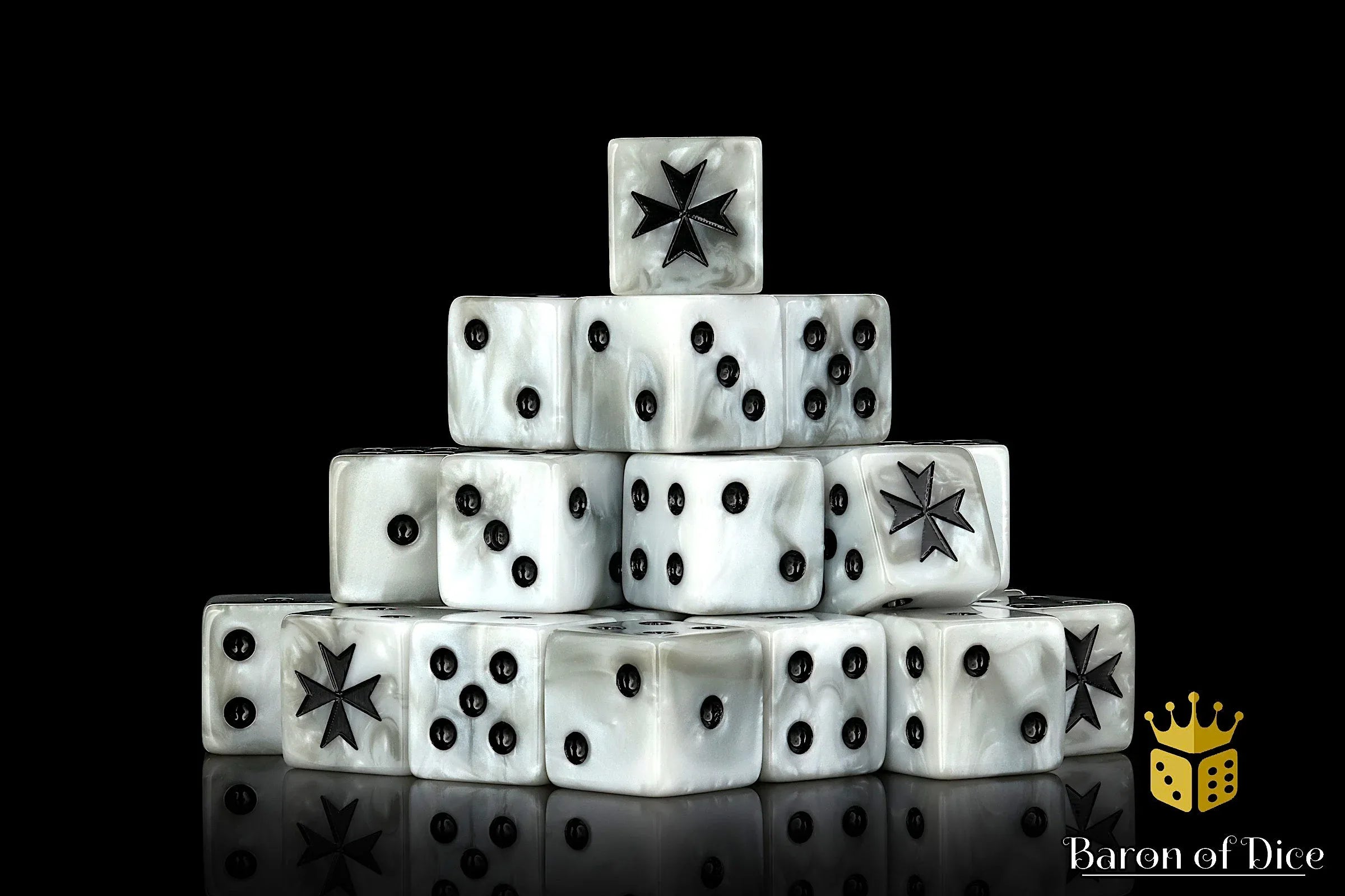 Knight Templar Dice - White - Out of Play