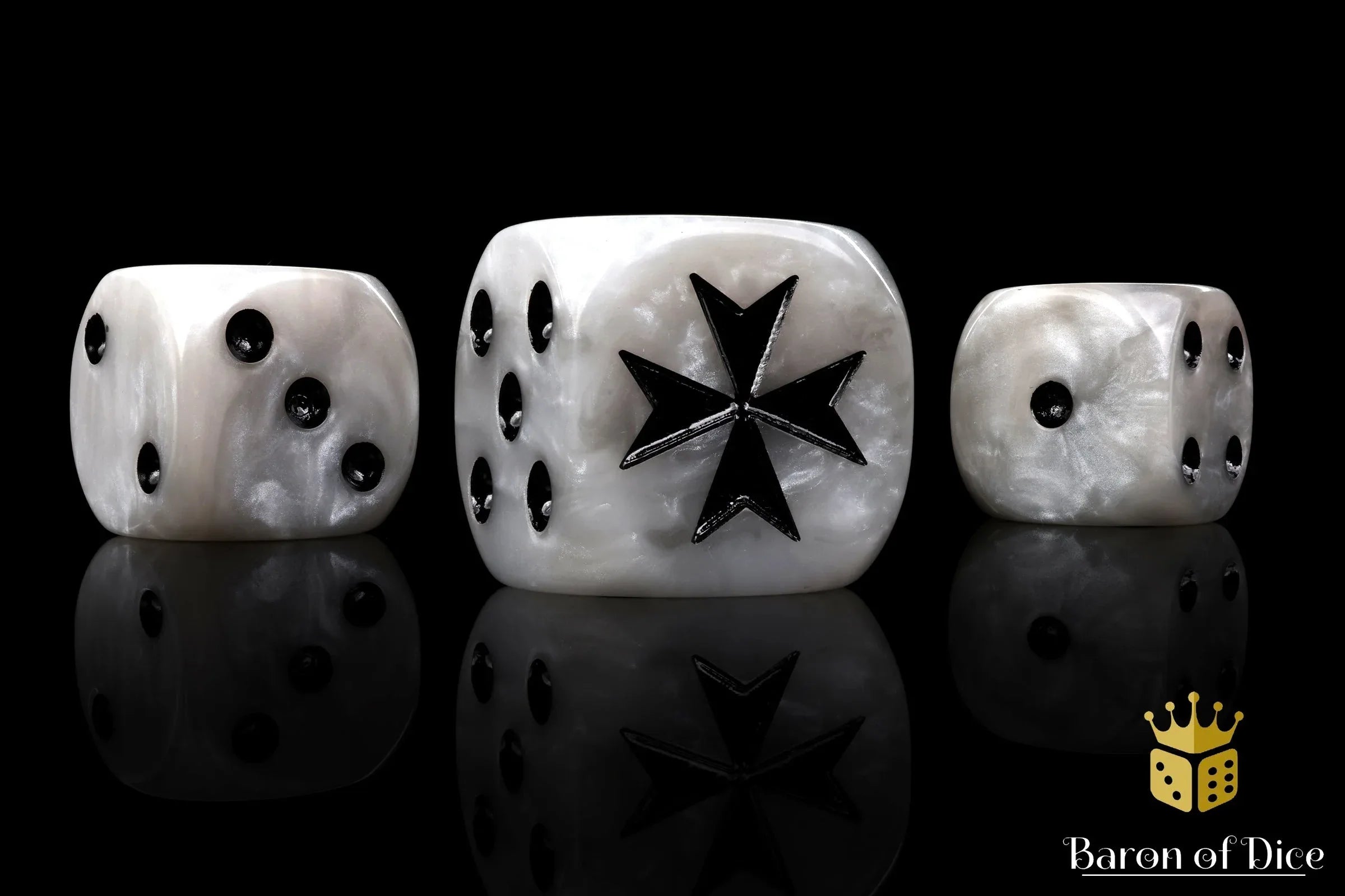 Knight Templar Dice - White - Out of Play
