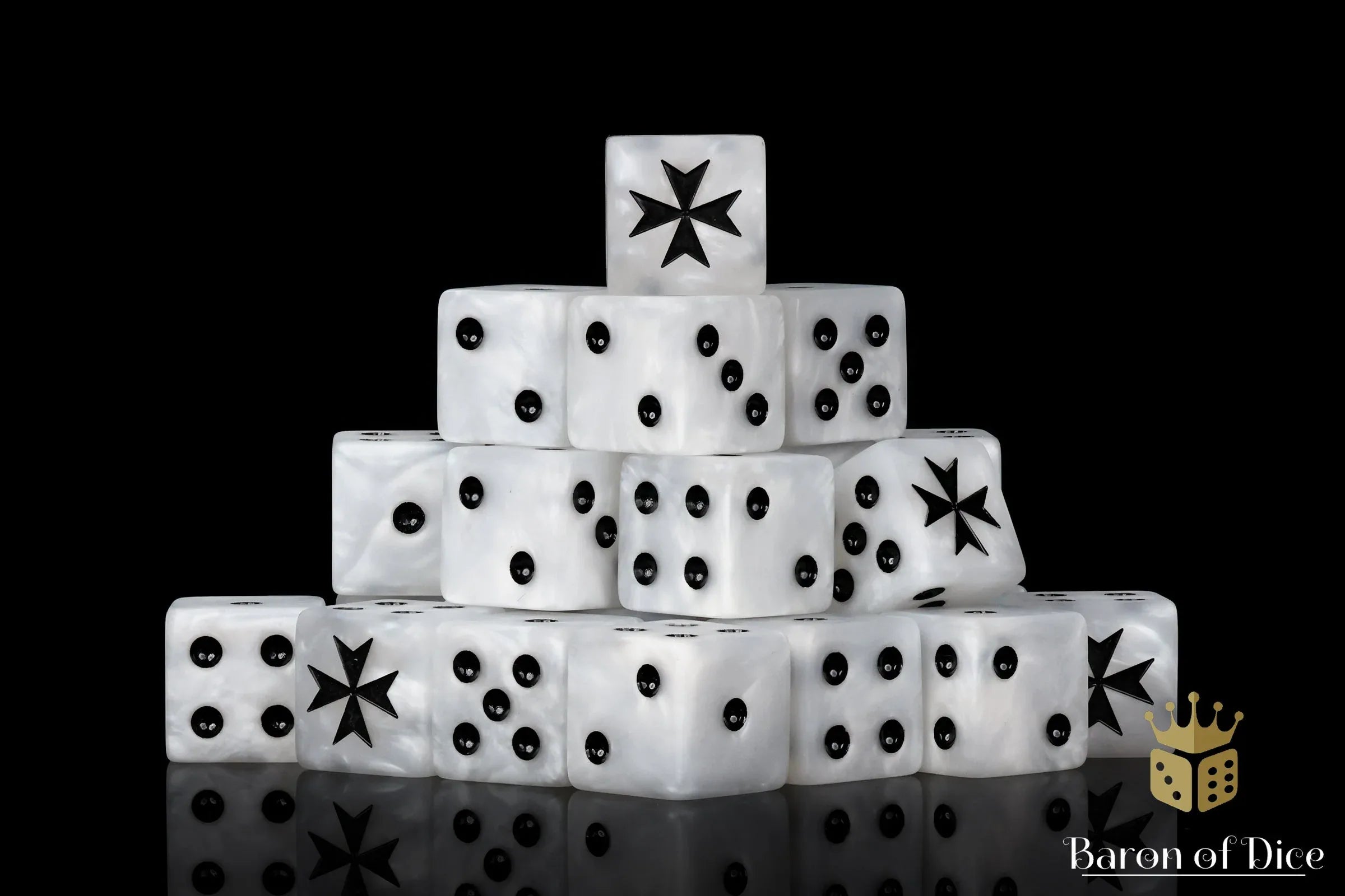 Knight Templar Dice - White - Out of Play