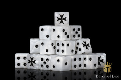 Knight Templar Dice - White