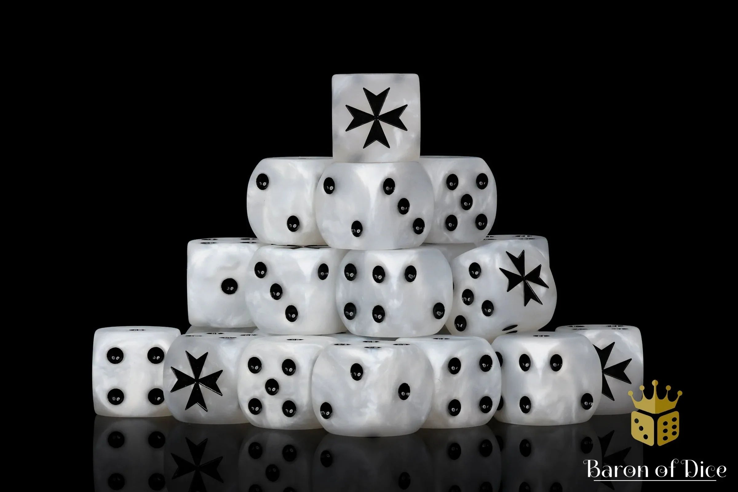 Knight Templar Dice - White - Out of Play
