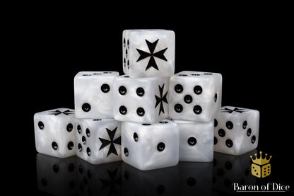Knight Templar Dice - White