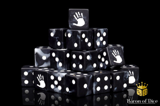 White Handprint Dice - Out of Play