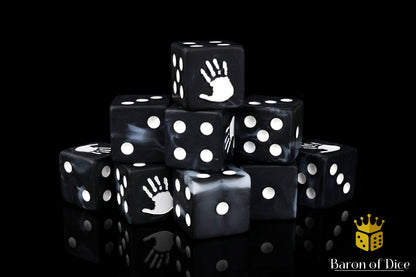 White Handprint Dice - Out of Play