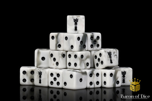 Dark Tower, White, Square 16mm Dice - Out of Play