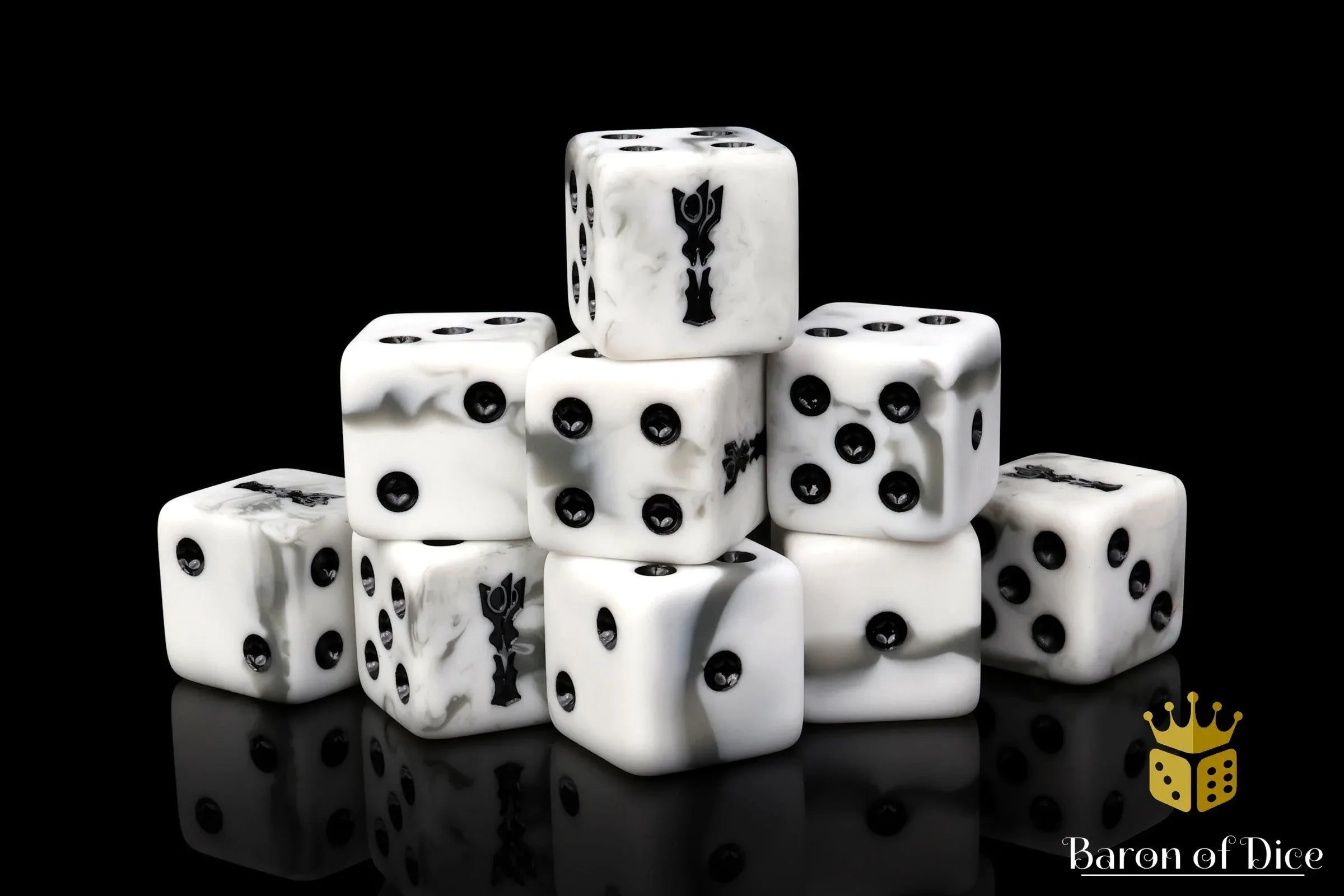Dark Tower, White, Square 16mm Dice - Out of Play