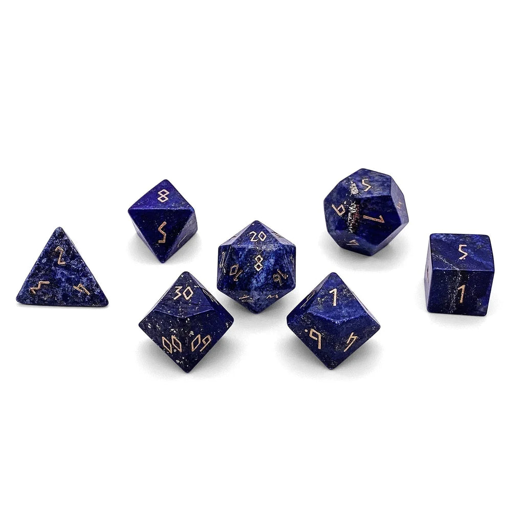 Lapis Lazuli - 7 Piece RPG Set Gemstone Dice - Out of Play