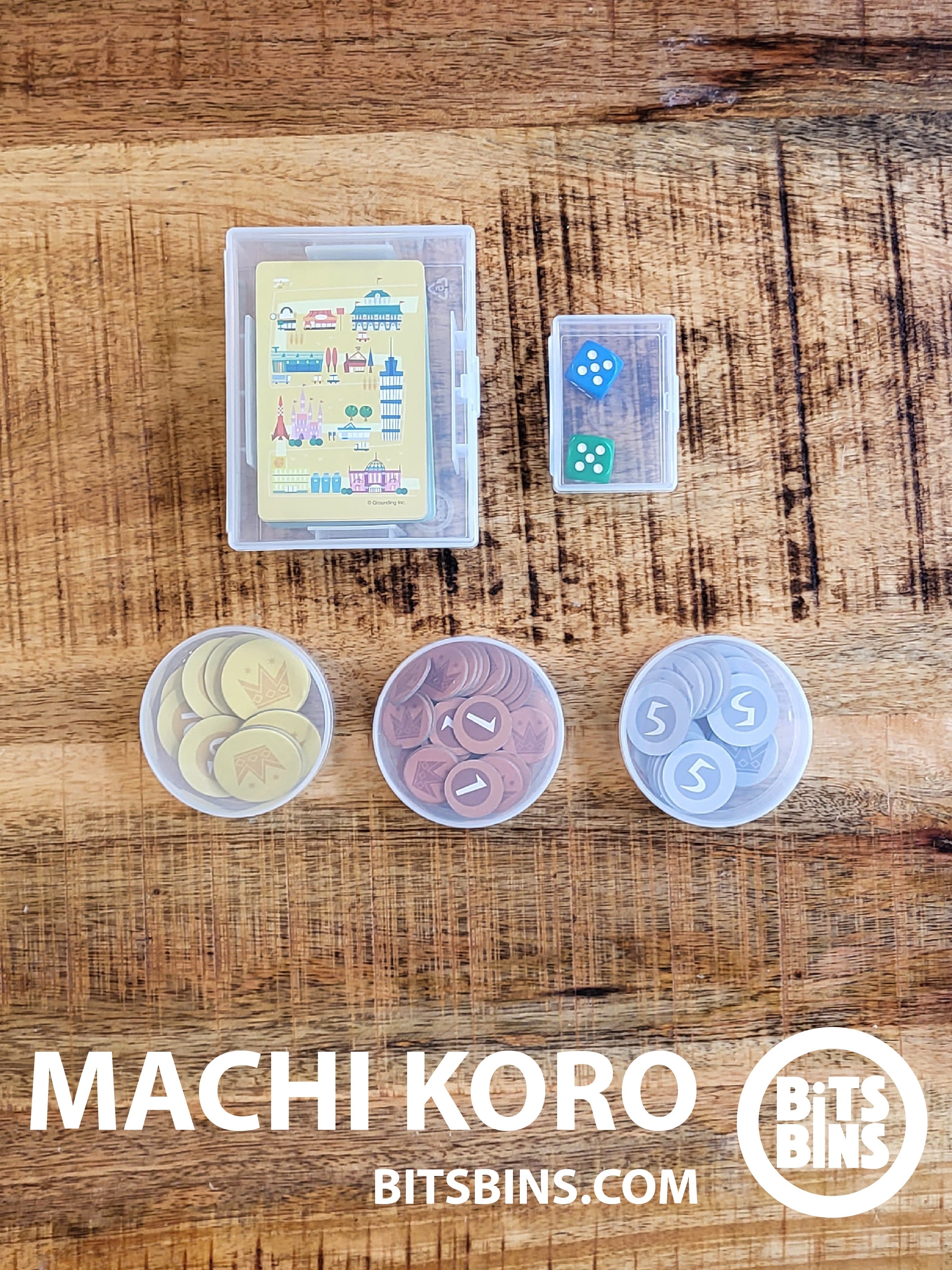 Bitsbins Machi Koro - 3 Pods, 1 Mini, 1 100+ Card Box - Out of Play