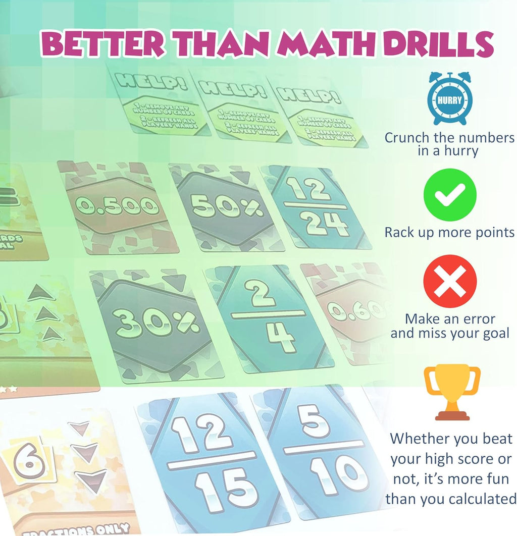 Math Rush 3: Fractions, Decimals & Percentages | A Cooperative Time-Based Educational Math Flash Card |STEM Game to Master Mental Math Skills