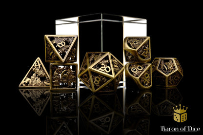 Christmas Metal RPG Dice Set - 7 Pieces - Out of Play