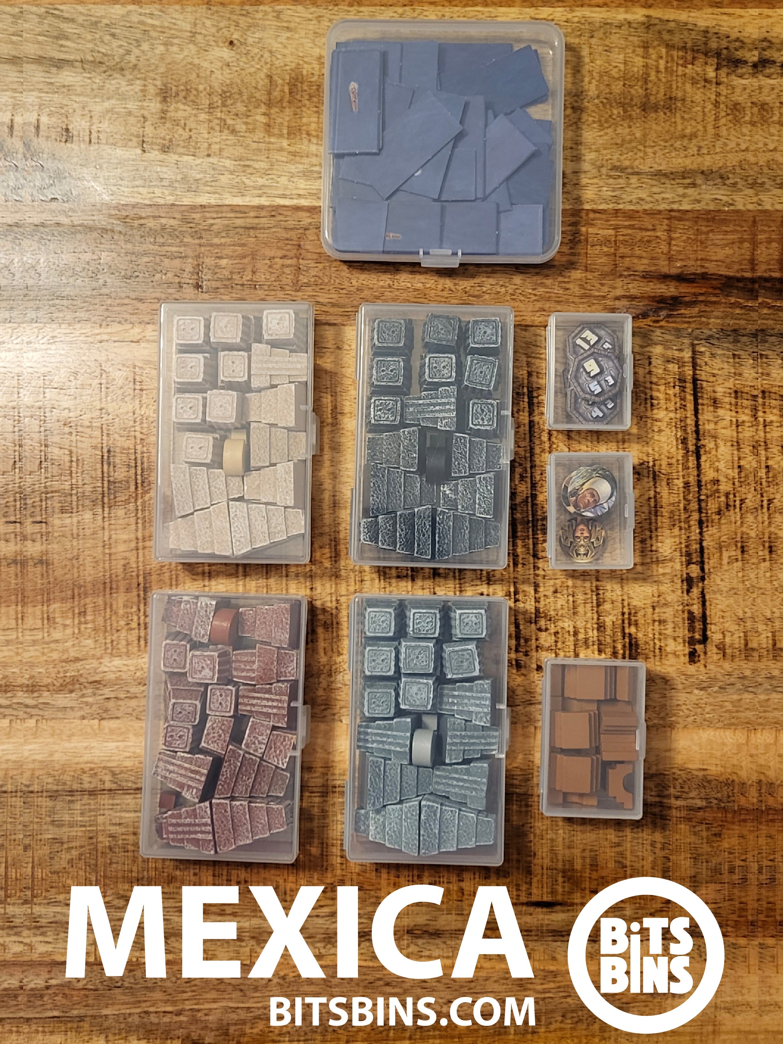 Bitsbins Mexica - 2 Minis, 1 Original, 1 Flat, 4 Tiles - Out of Play