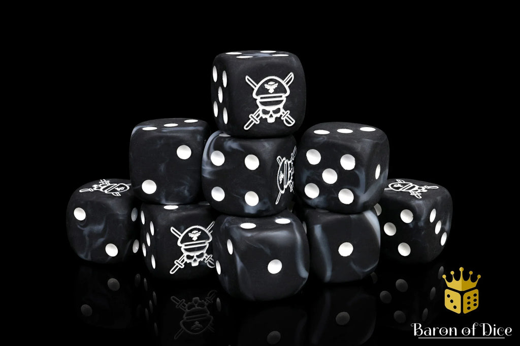Military Sergeant Dice - Black - Out of Play