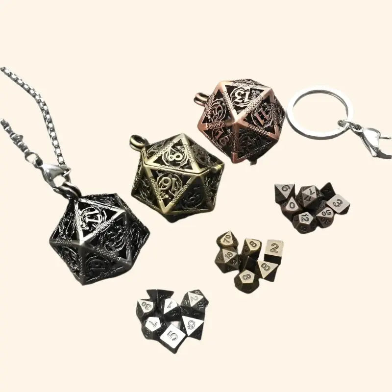 Mini Metal Dice Jewelry - Out of Play Board Game Accessories