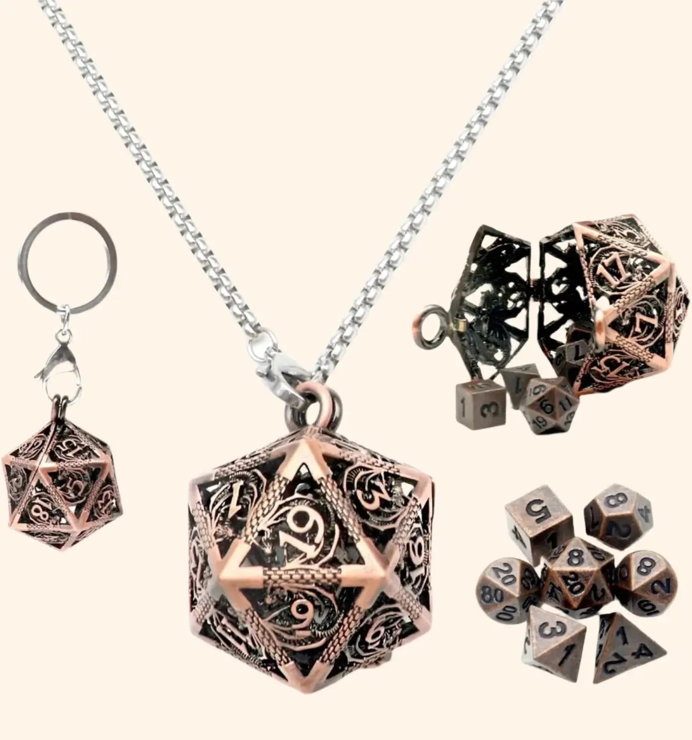 Mini Metal Dice Jewelry - Out of Play Board Game Accessories