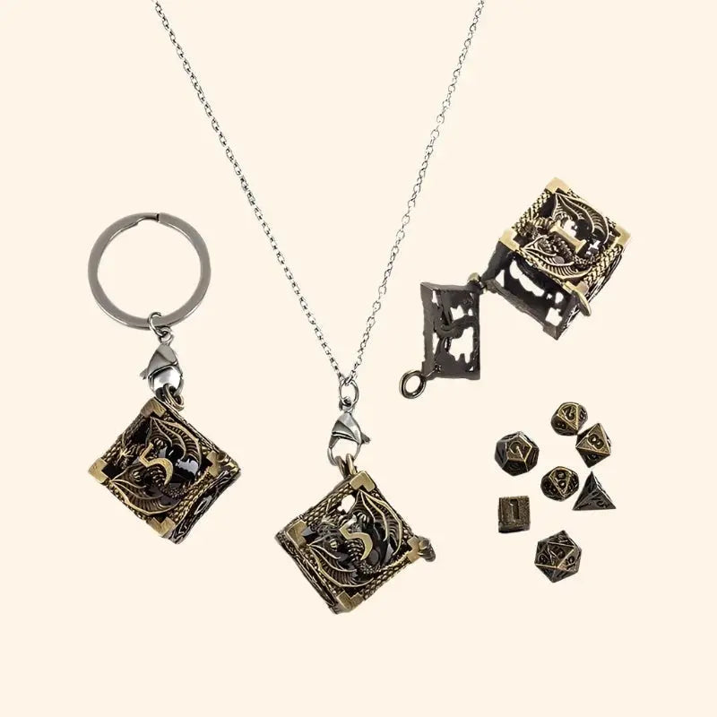 Mini Metal Dice Jewelry - Out of Play Board Game Accessories