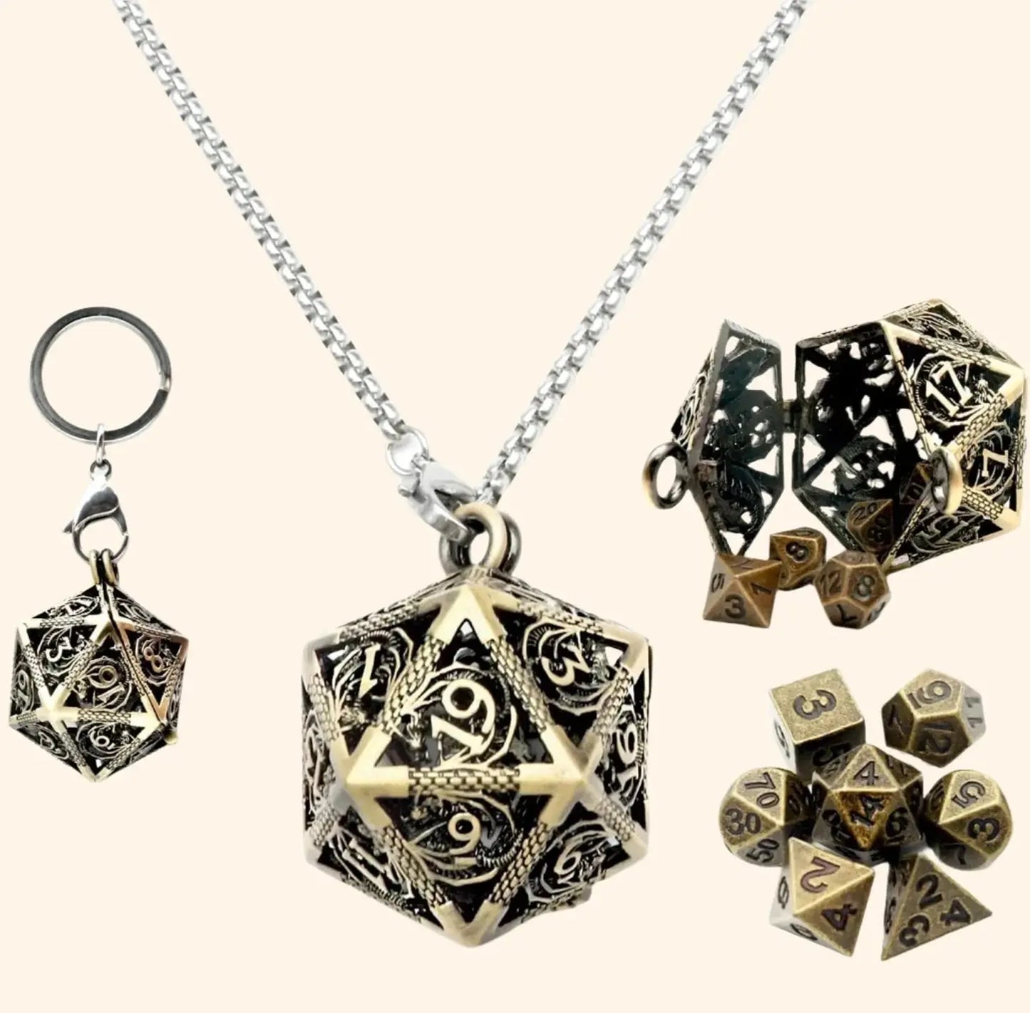 Mini Metal Dice Jewelry - Out of Play Board Game Accessories