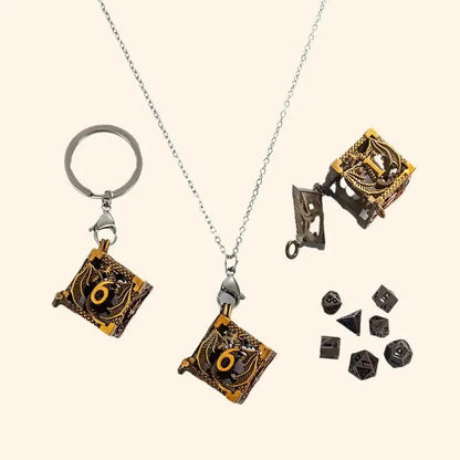 Mini Metal Dice Jewelry - Out of Play Board Game Accessories