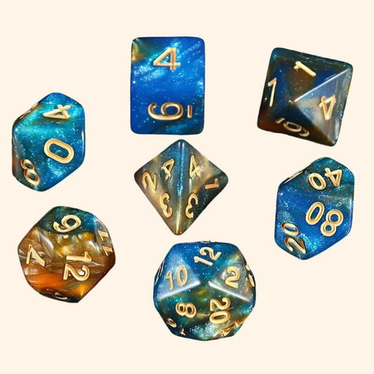 Nebula Dice 7pc Set - Astral Dawn - Out of Play Board Game Accessories