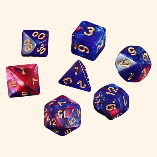 Nebula Dice 7pc Set - Nebulas Heart - Out of Play Board Game Accessories