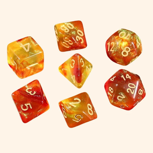 Nebula Dice 7pc Set - Supernova Burst - Out of Play Board Game Accessories