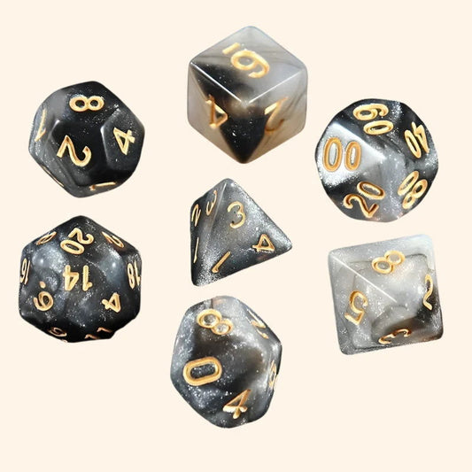 Nebula Dice 7pc Set - Dark Matter - Out of Play Board Game Accessories