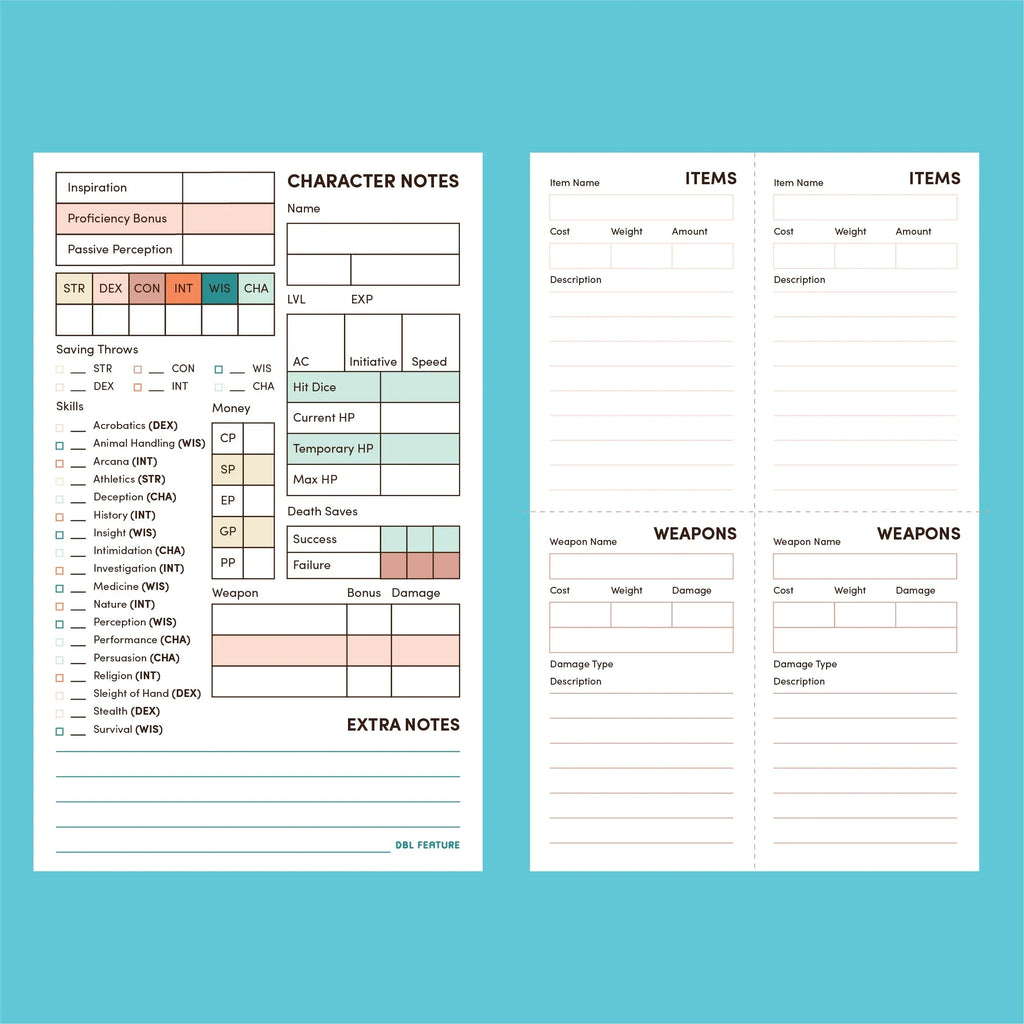 Player and Dungeon Master Notepads - Out of Play
