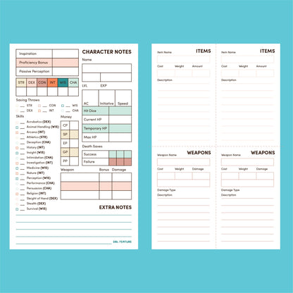 Player and Dungeon Master Notepads