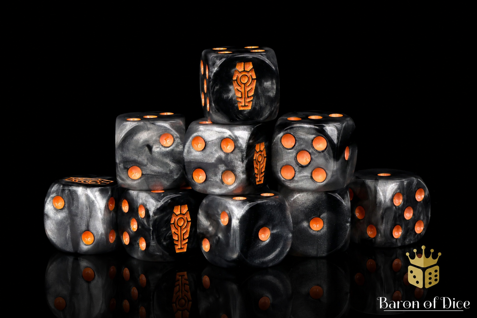 Day of the Dead Dice - Orange Coffin