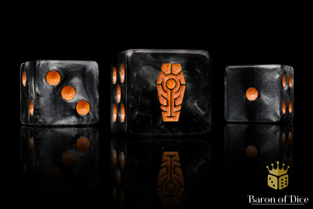 Day of the Dead Dice - Orange Coffin