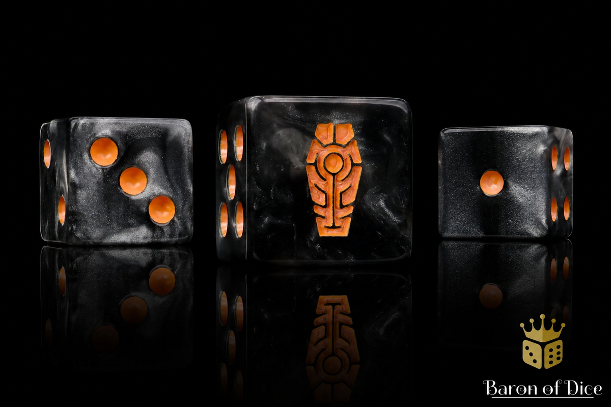 Day of the Dead Dice - Orange Coffin