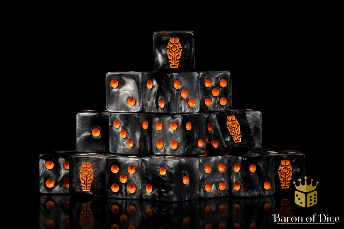 Day of the Dead Dice - Orange Coffin