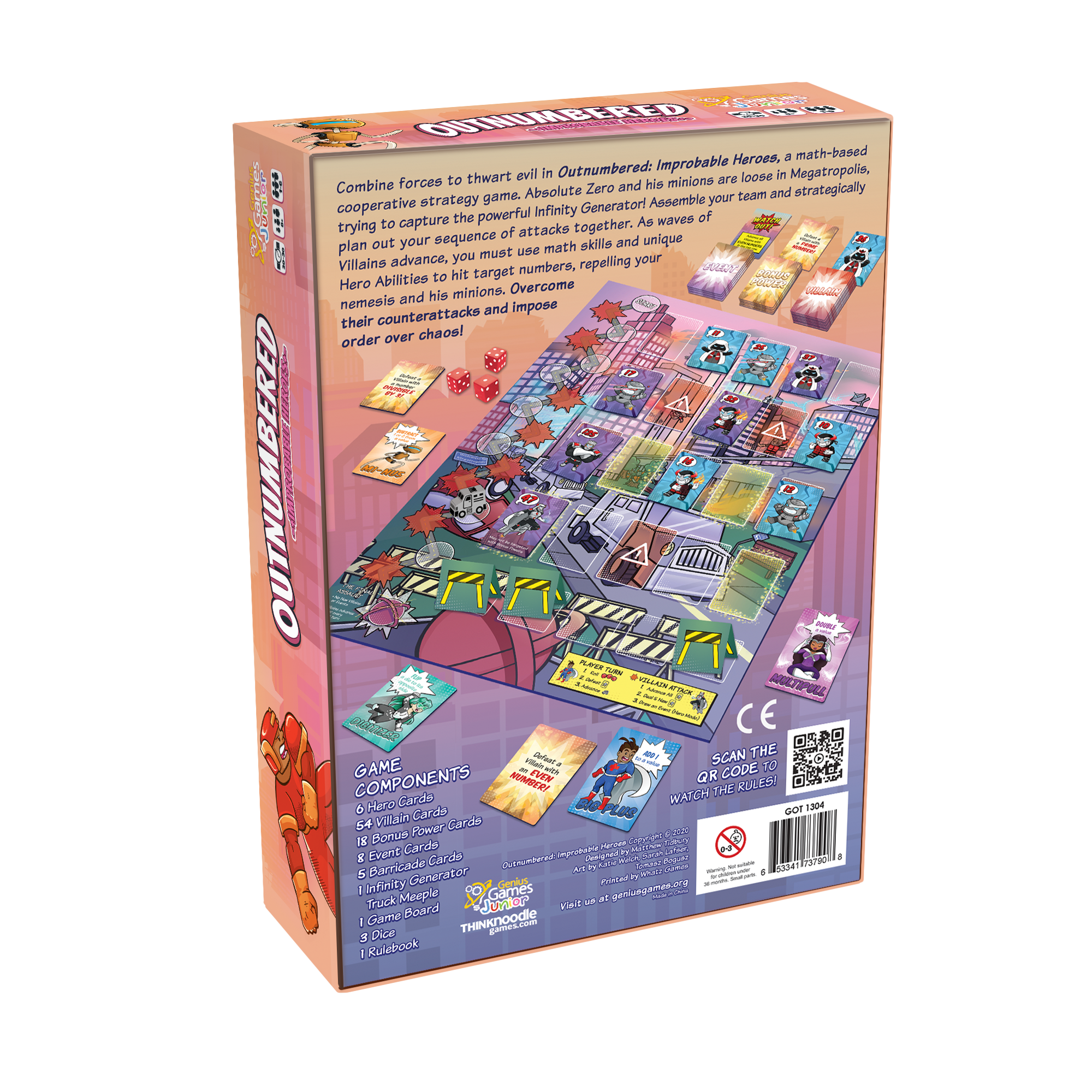 Outnumbered: Improbable Heroes Board Game | MENSA Recommended Cooperative Superhero Math Game | STEM Game to Learn Multiplication & Division
