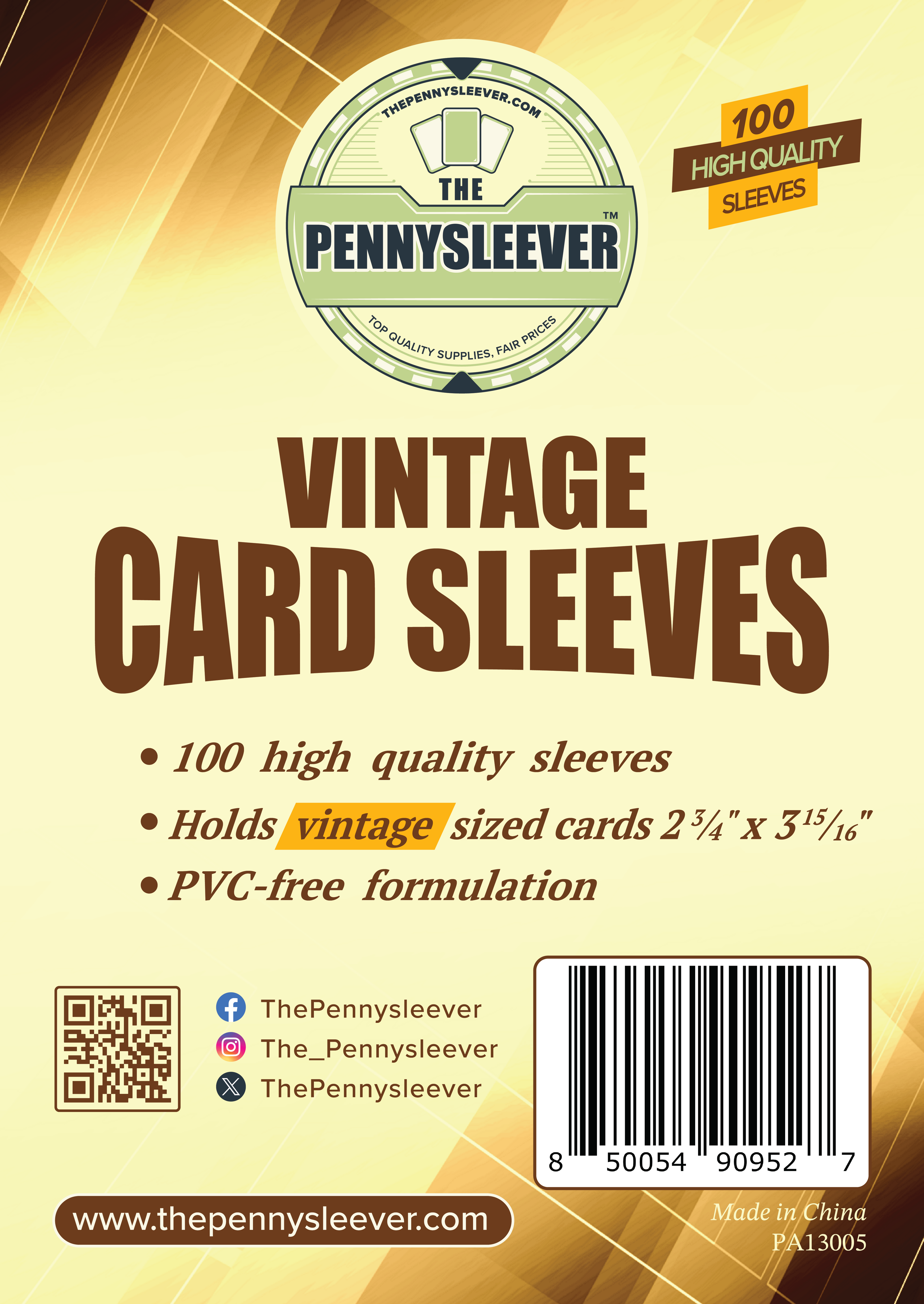 Vintage Card Sleeves (100 count) - Out of Play